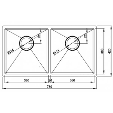 Elleci ARC2078TB-15 (1.5mm)不銹鋼廚房雙星盆