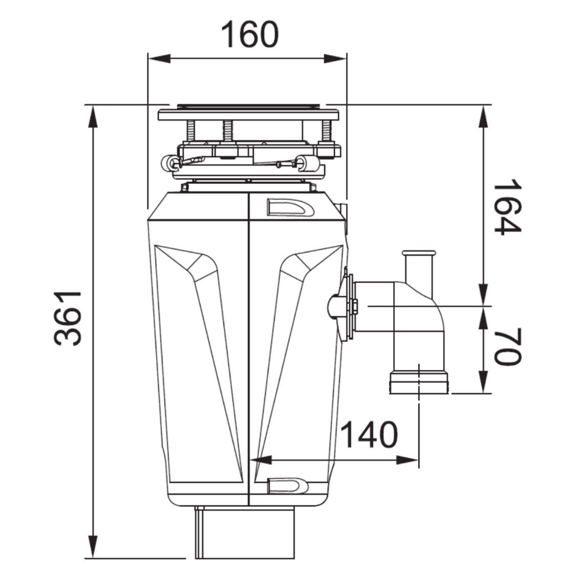 FRANKE SLIM50 (134.0715.439) Elite Slimline 下水式廚餘機
