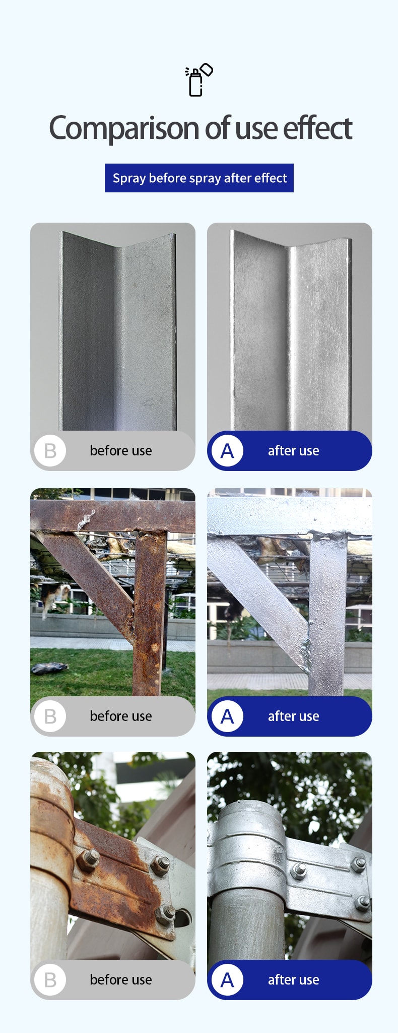 HOSEN Hand Spray Galvanizing Paint (35% Zinc Content) Silver
