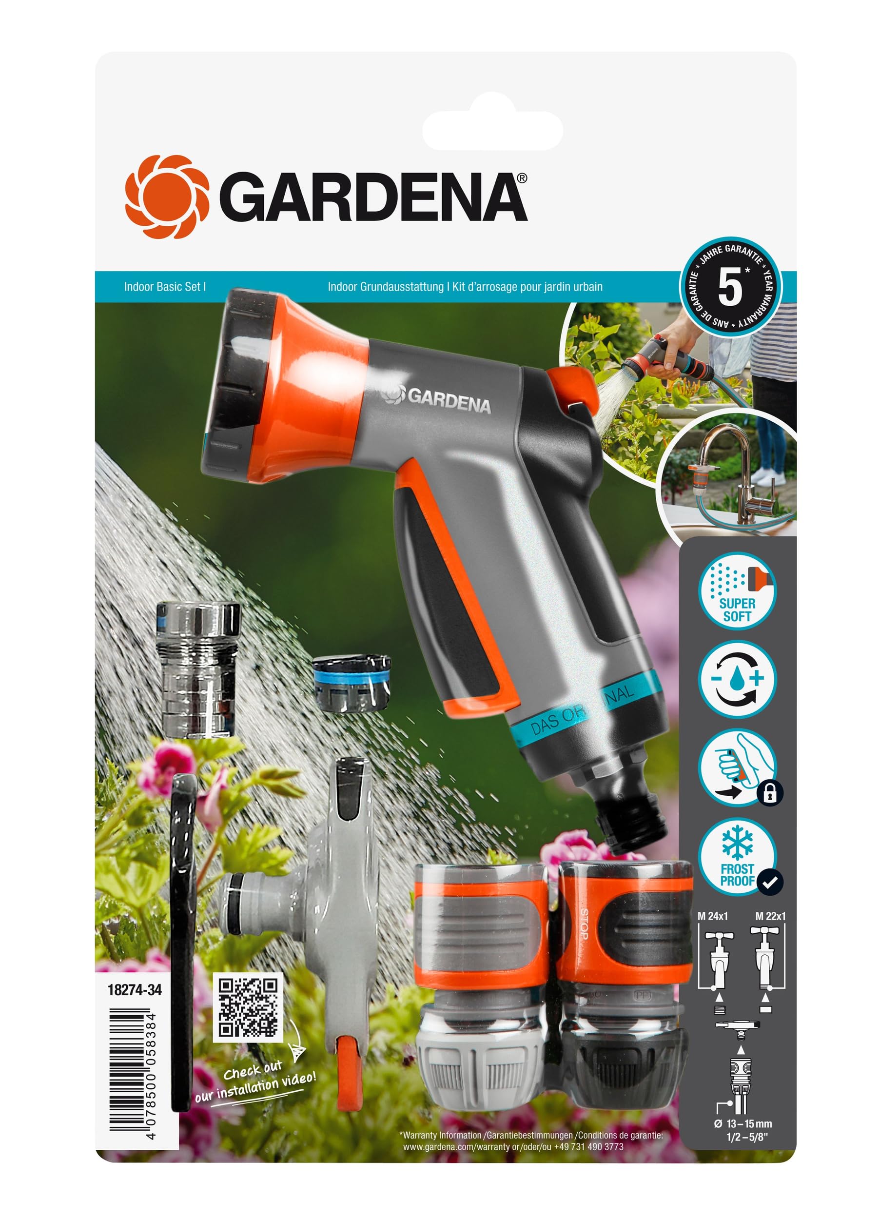 德國 GARDENA 18274-20 室內基本淋水套裝