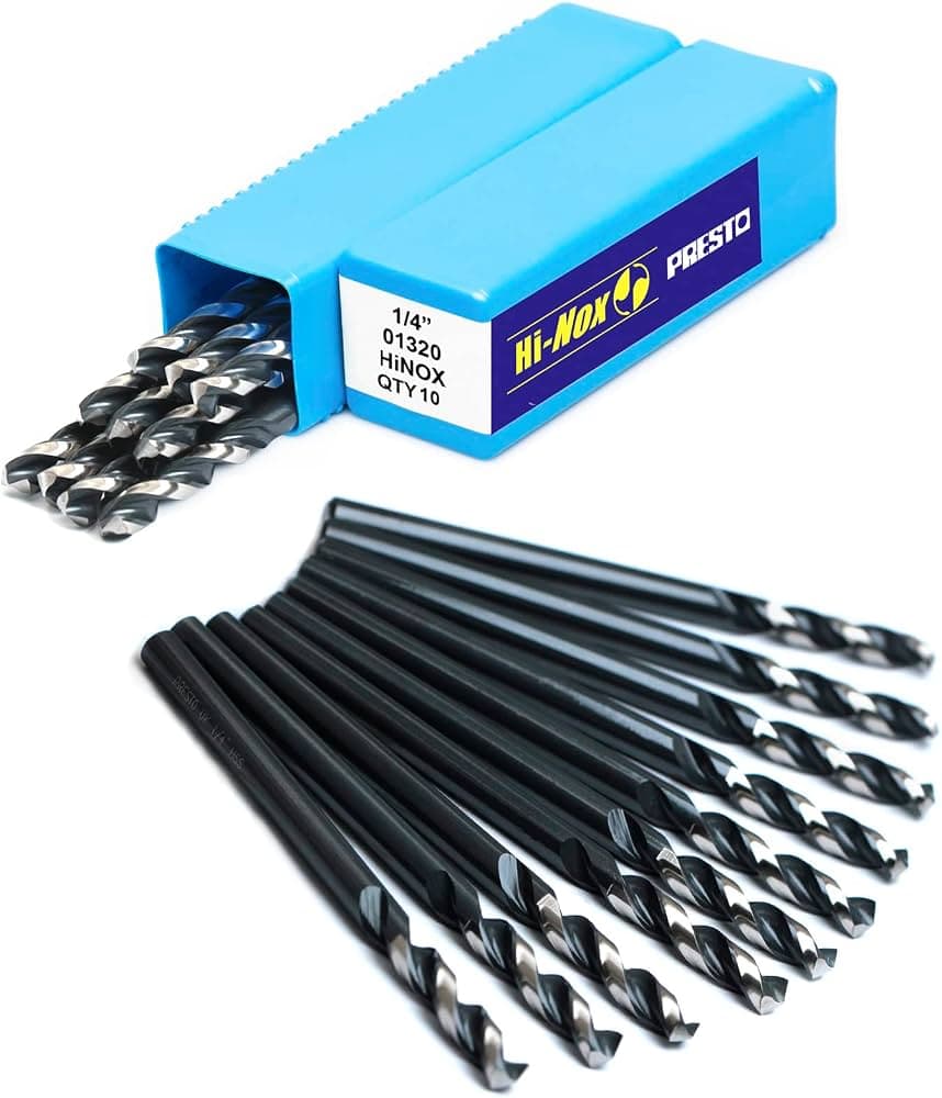 PRESTO Hi-Nox 01320 HSS Metric & Imperial Straight-Shank Drill Bit 2.0–13.0 mm / 3/32–1/2 in