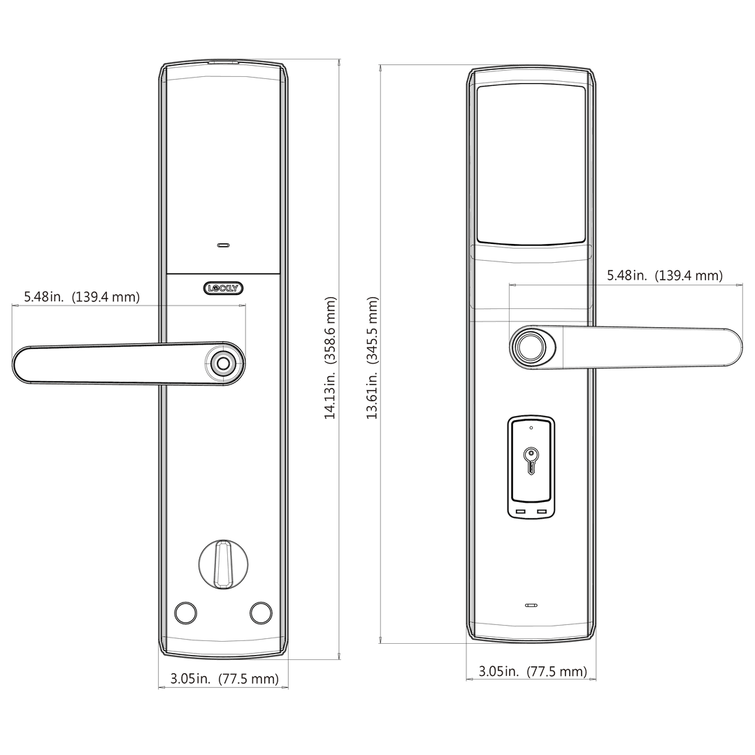 LOCKLY PGD829BF Secure Lux 智能電子門鎖 (太空灰) (包標準安裝)