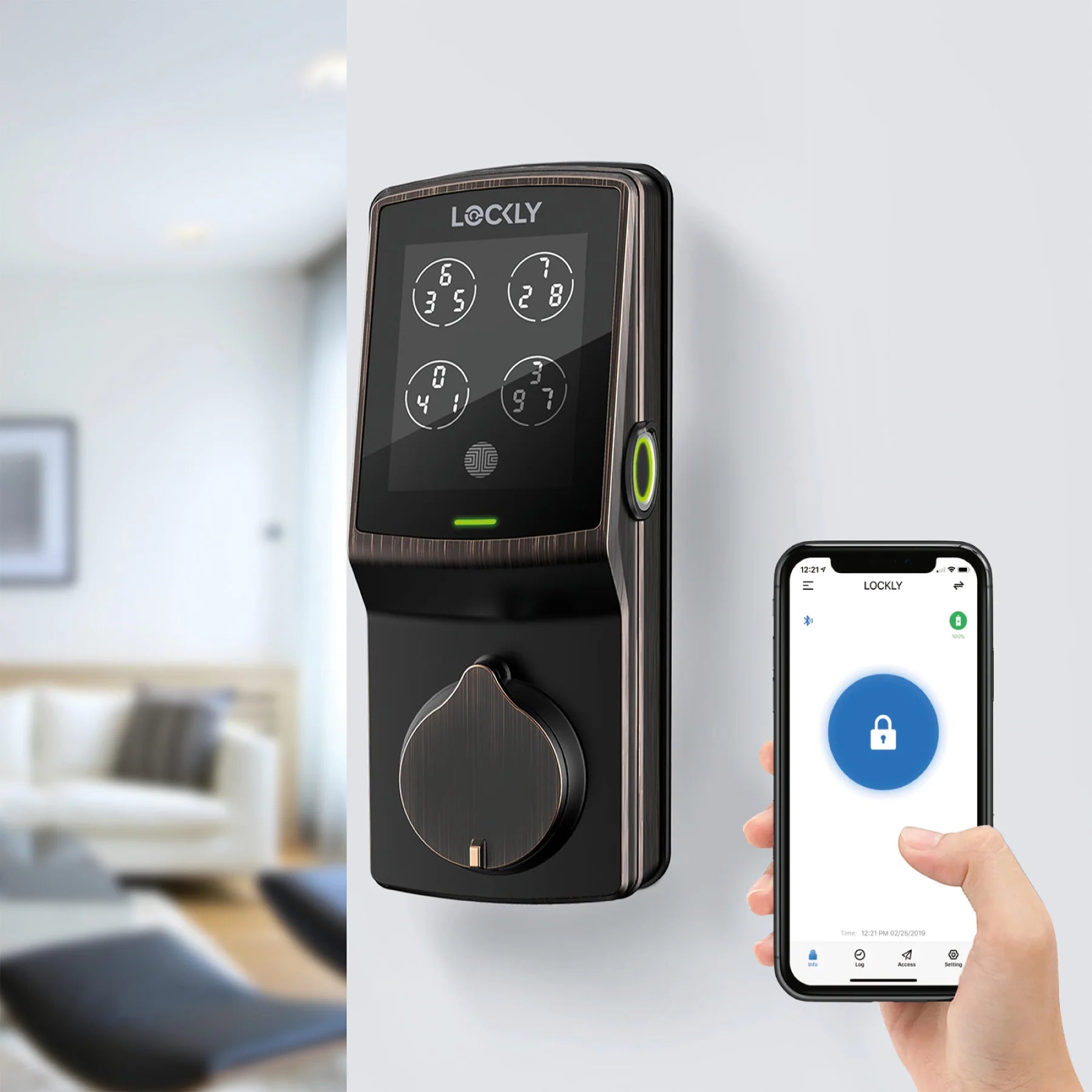LOCKLY PGD728F Secure Plus 智能電子門鎖 (威尼斯古銅色) (包標準安裝)