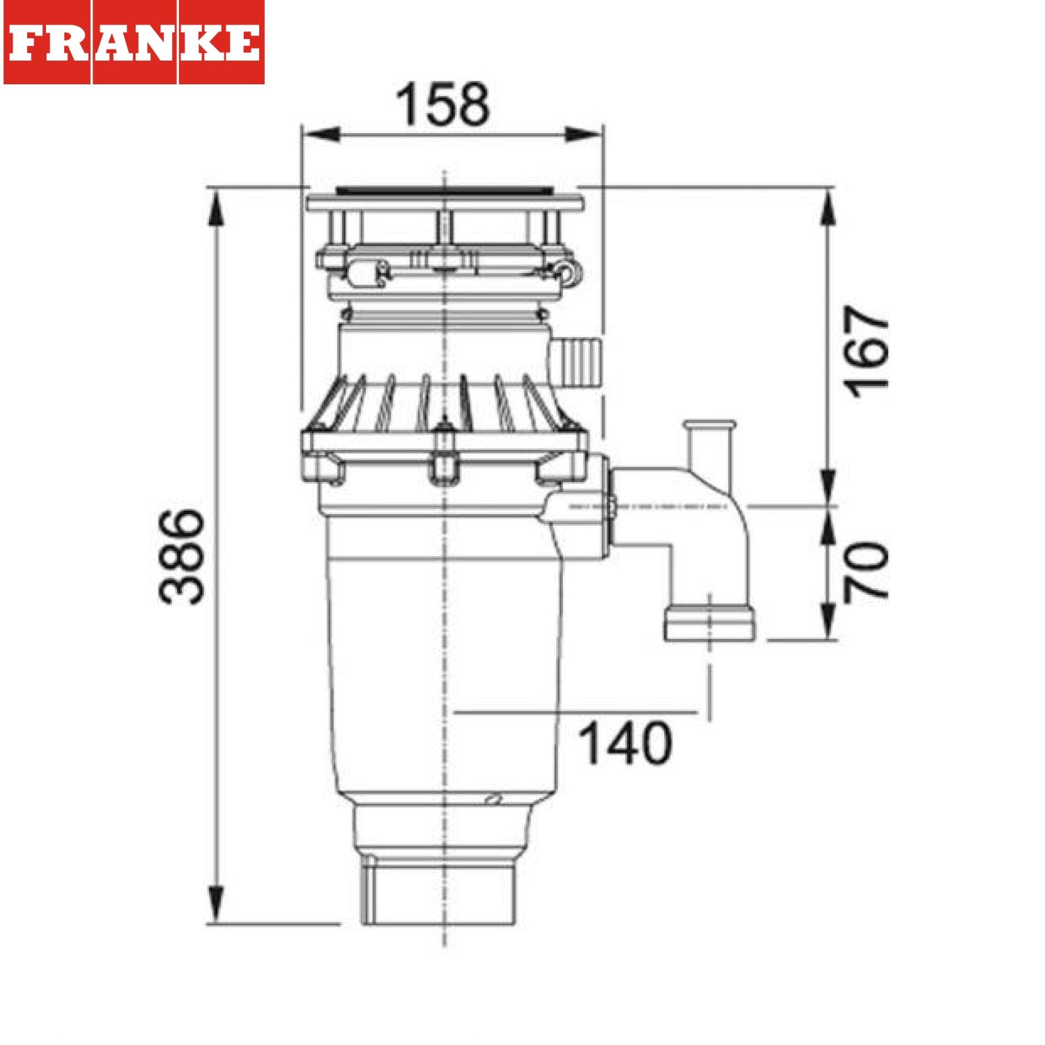 FRANKE TE-75S (134.0483.704) Turbo Elite Slimline 廚餘機 (可連安裝服務)