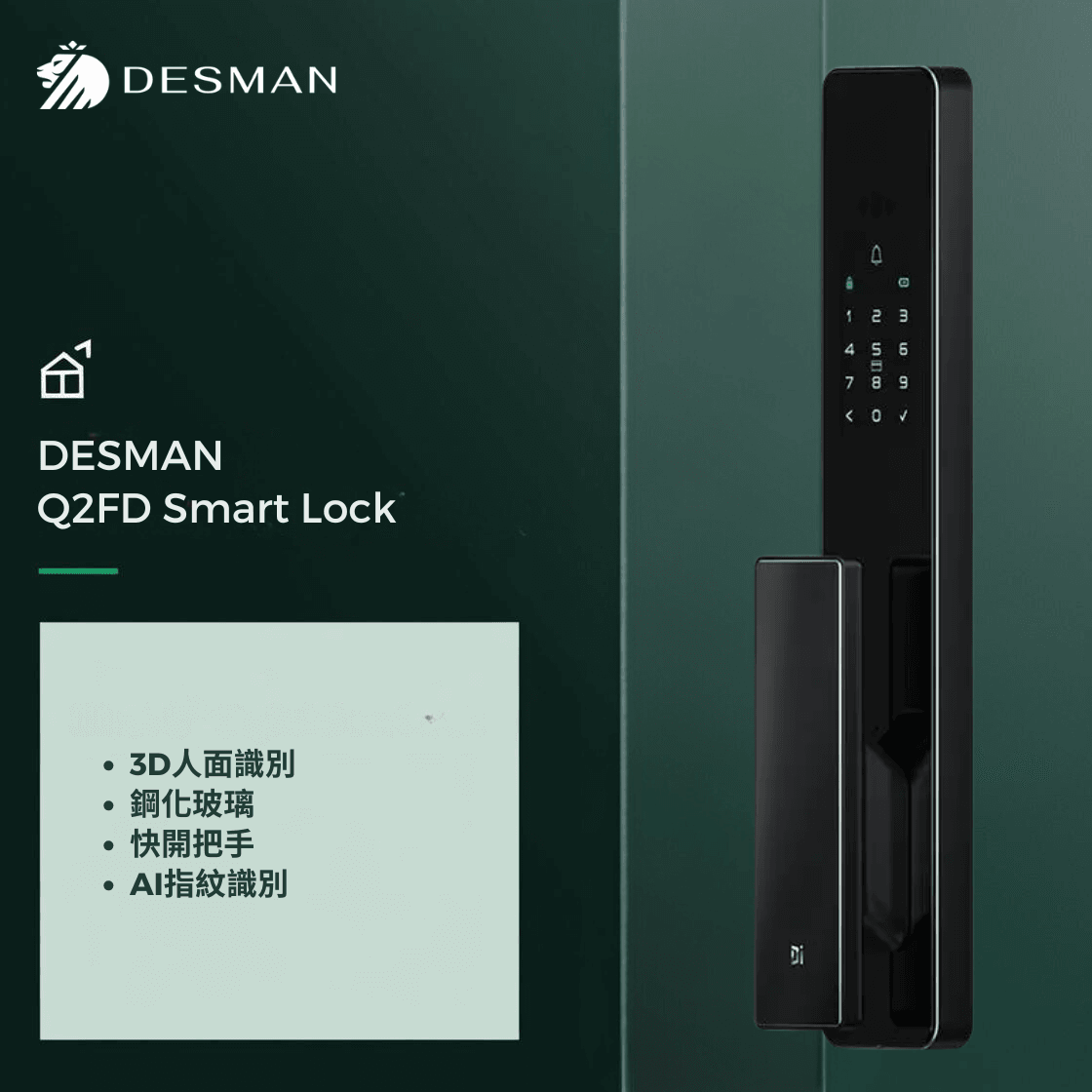 (包安裝) DESMAN 德施曼 Q2FD 電子門鎖