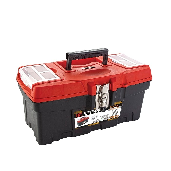 SUPER-BAG ASR-4005 16吋紅黑鐵扣工具箱(三側面)
