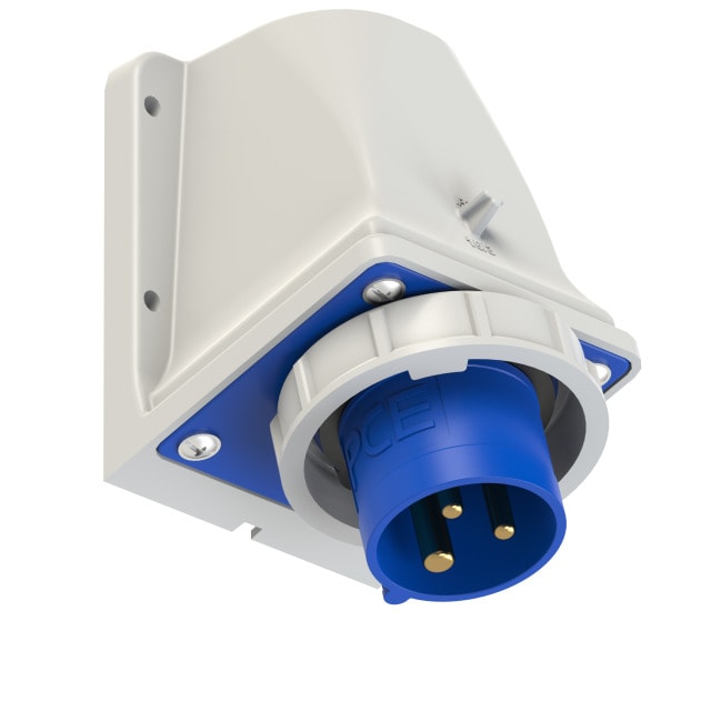 PCE 5132 工業防水直入牆盤面插座 16A 220V 3針 IP67(斜角)