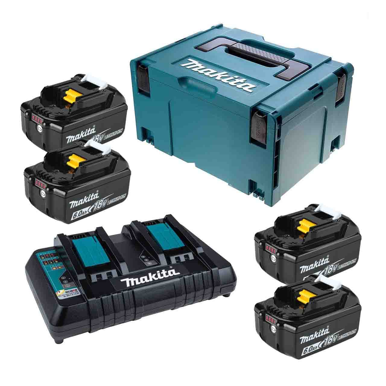 Makita 牧田 198095-6 BL1860BX4+充電器(雙頭)+連結箱(3)