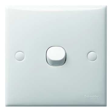 Schneider Electric S-Classic E31_2_3A_WE_G2 白色 10AX 單位雙控開關掣正面