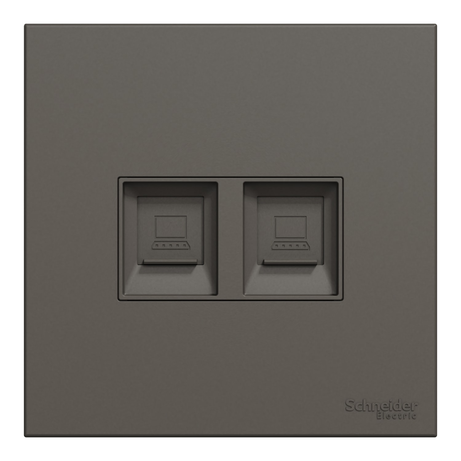 Schneider 施耐德 AvatarOn C 奐然 兩位RJ45 6類數據插座, Keystone面板備防塵活門(石墨灰)