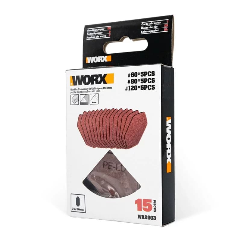 WORX 威克士 WA2003 指形 76x30mm 砂紙套裝