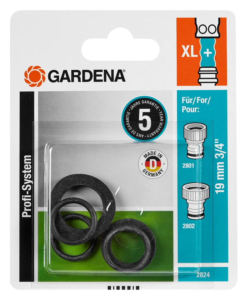 德國 GARDENA 2824-20 Profi Maxi-Flow 系統密封墊圈套裝白底產品圖
