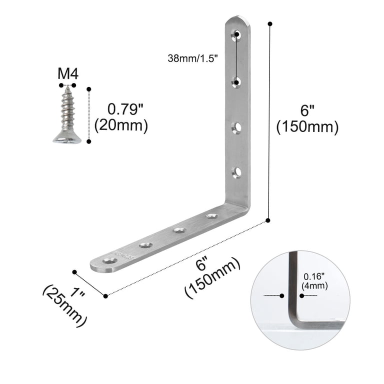 積高 不銹鋼角碼 150x150x25(三面,附尺寸標示)