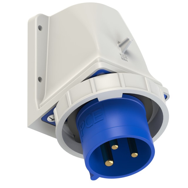 PCE 5232 工業防水直入牆盤面插座 32A 3針(正面)