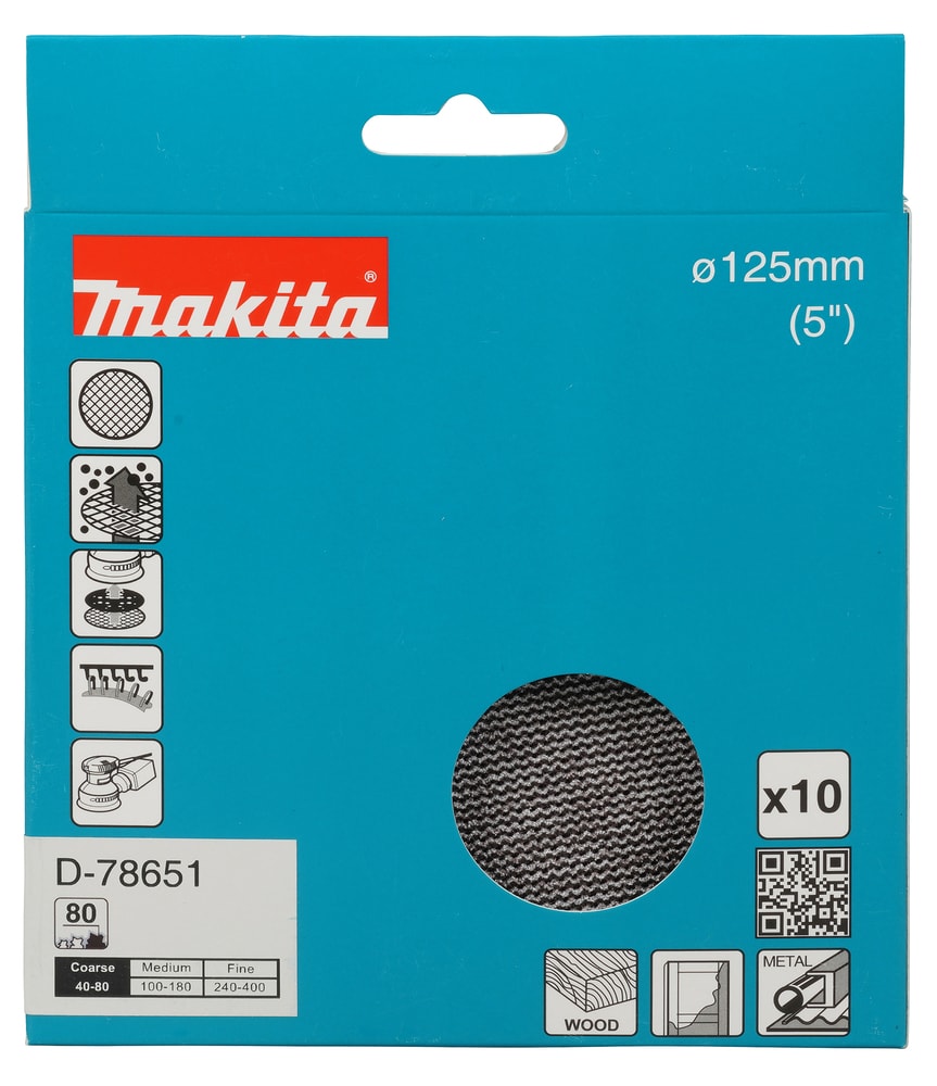 牧田 D-78651 網磨盤 125mm A80 包裝盒