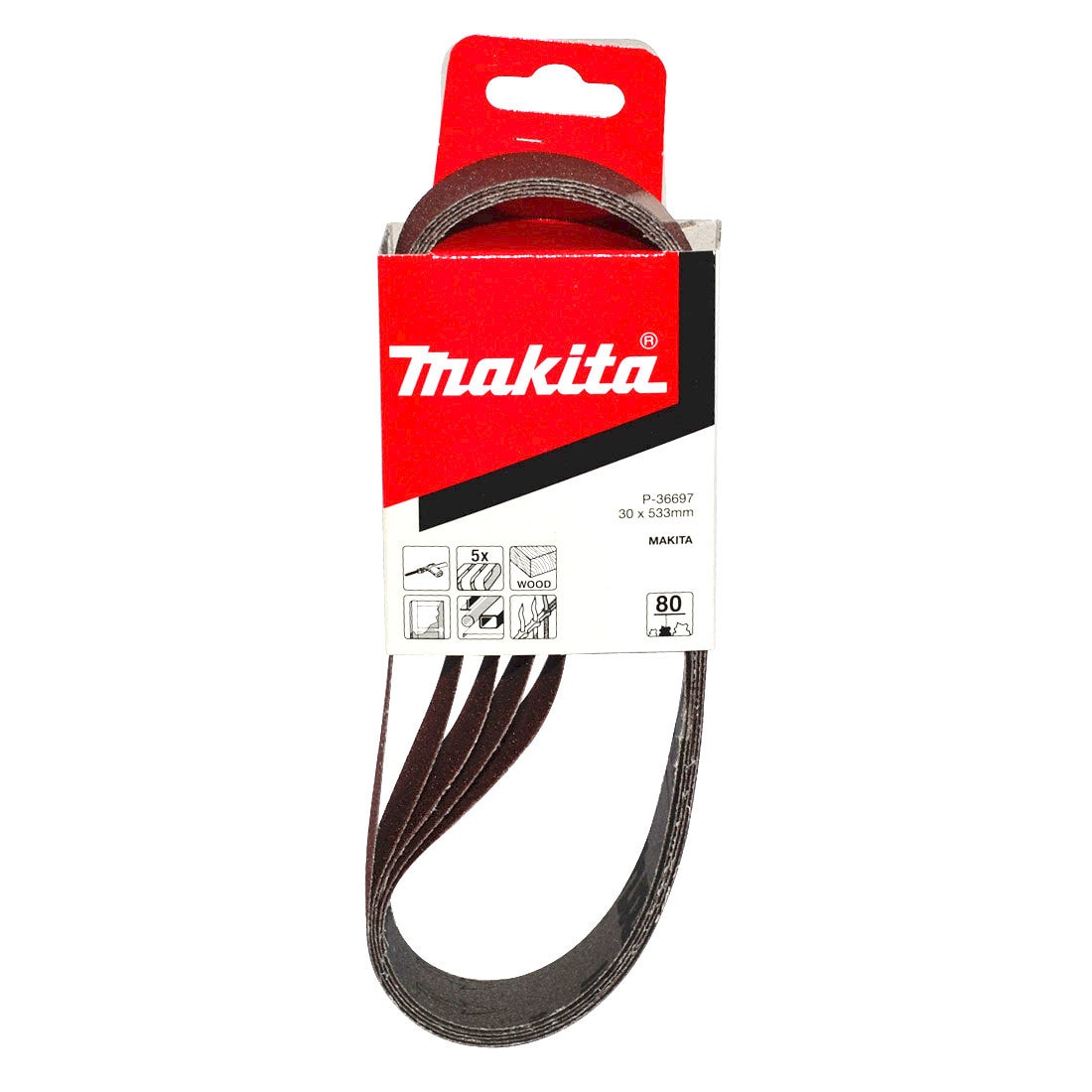 Makita P-36697 砂帶 30 X 533MM G80(包裝)