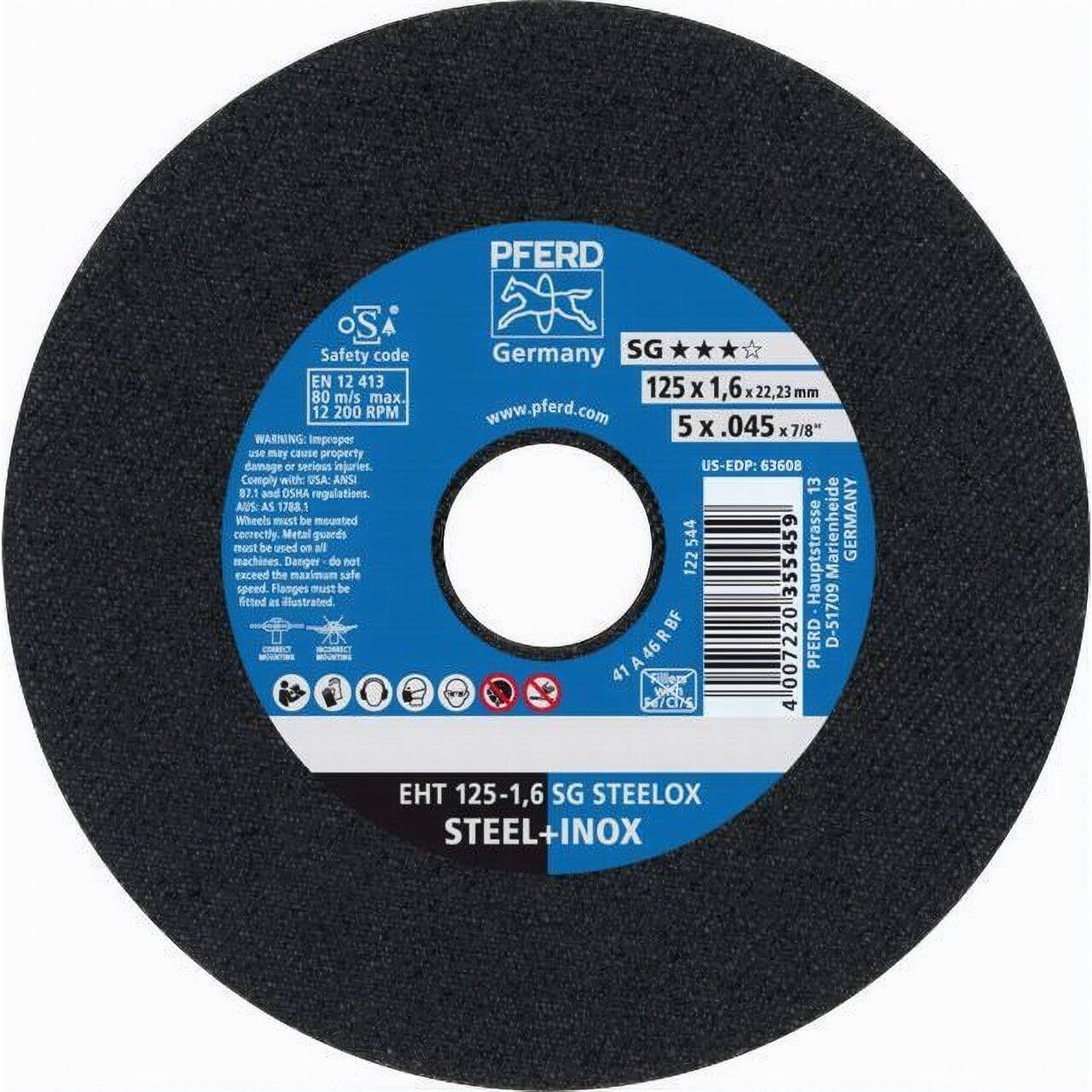 PFERD 馬圈 PFECD0S516 5" 特薄不銹鋼咭碟(正面)