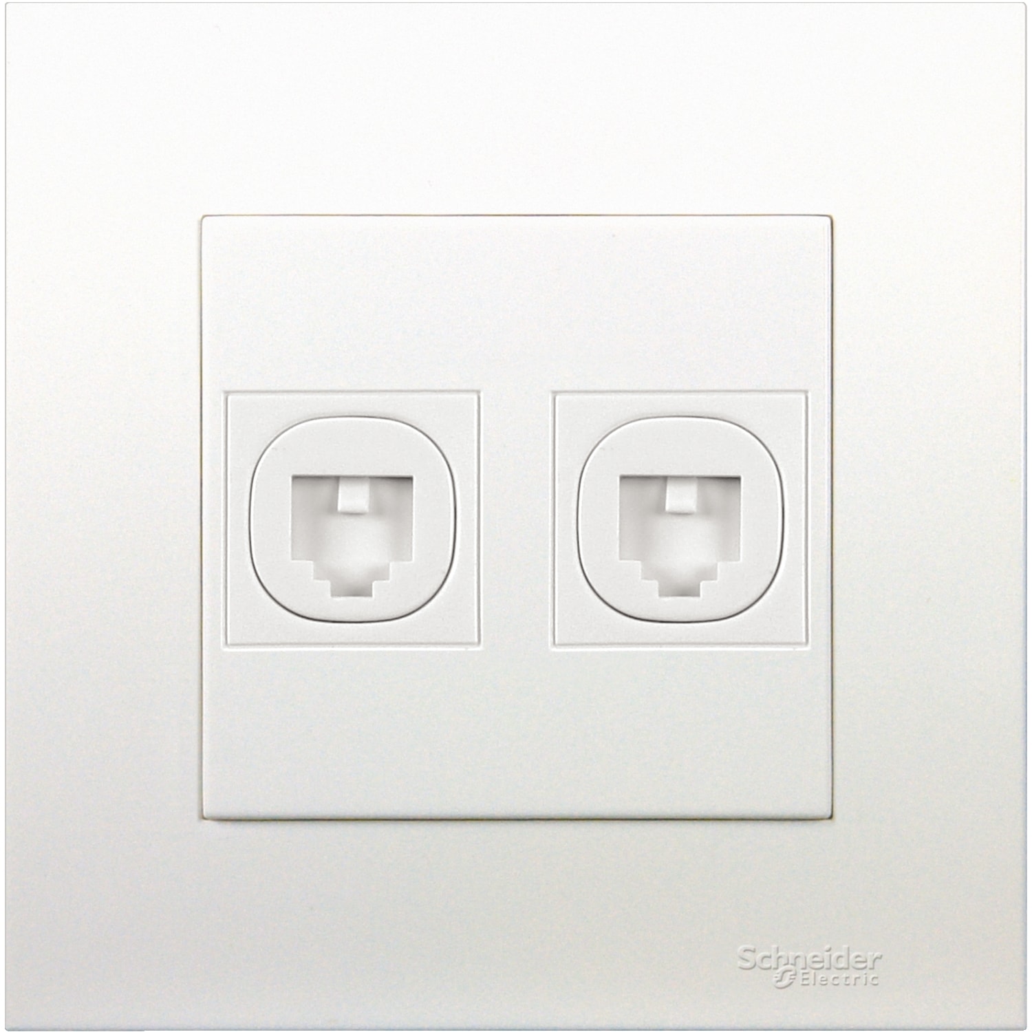 Schneider 施耐德 Vivace 元雅 兩位 RJ11 電話插座(Keystone 面板備防塵活門)(白色)KB32TS