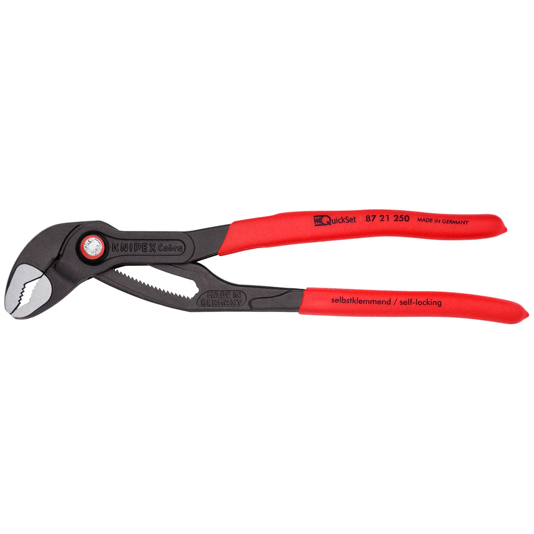 KNIPEX Cobra 87 21 250 尖咀快速調教水泵鉗(正面)