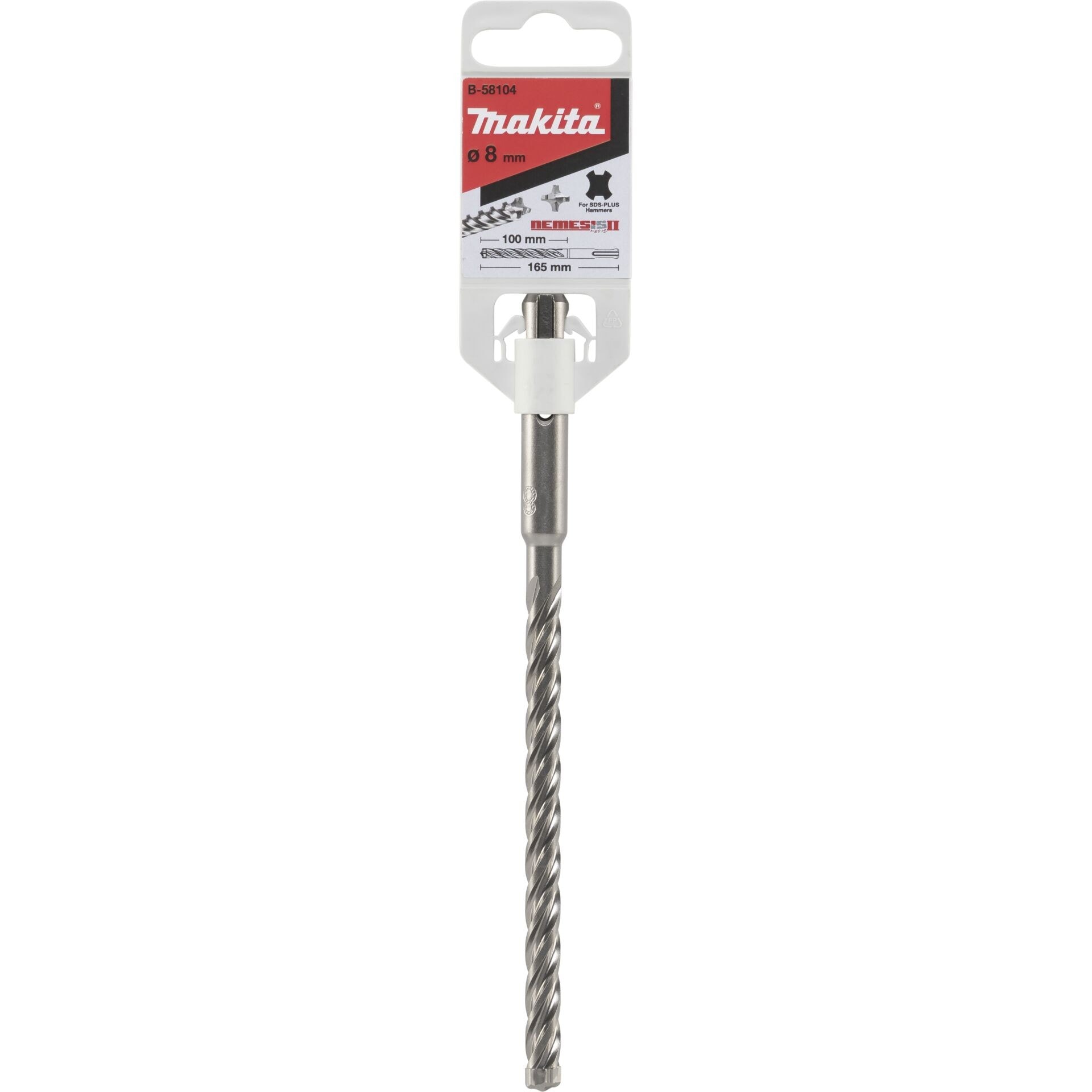Makita B-58104 四坑鑽頭 8X160MM(包裝正面)