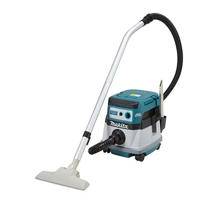 Makita 牧田 DVC865LZX2 充電集塵機側面角度,可見控制面板及機身滾輪