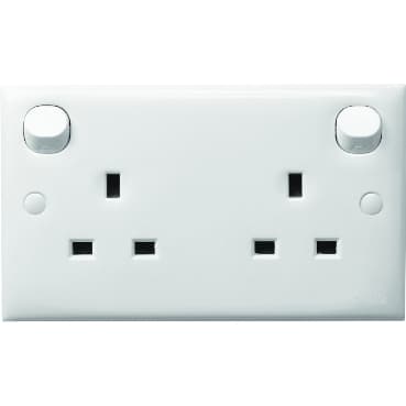 Schneider 施耐德電氣 E30 系列 S-Classic 經典系列 E25R WE 13A 兩位連保護門有掣插座(白色)