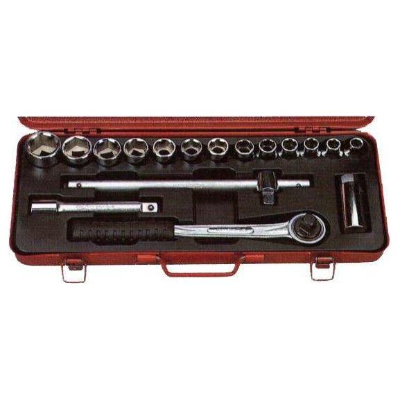 日本 FLAG 旗牌 F220M 1/4" 20件公制六角卜士套裝(正面)
