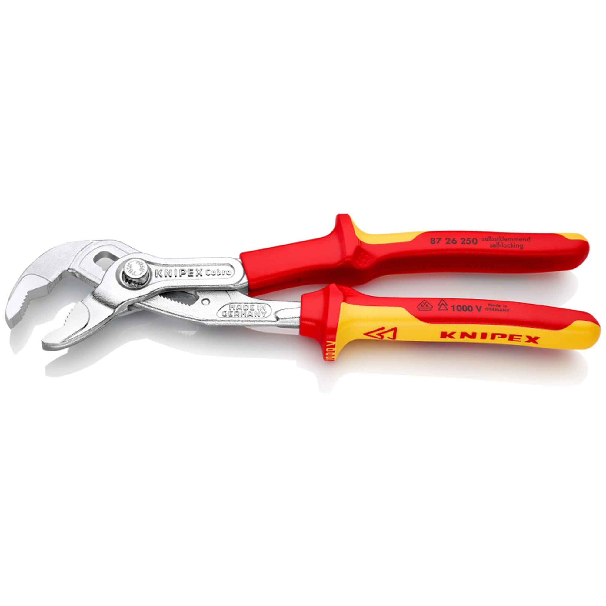 KNIPEX 87 26 250 Cobra 絕緣柄水泵鉗(正面)