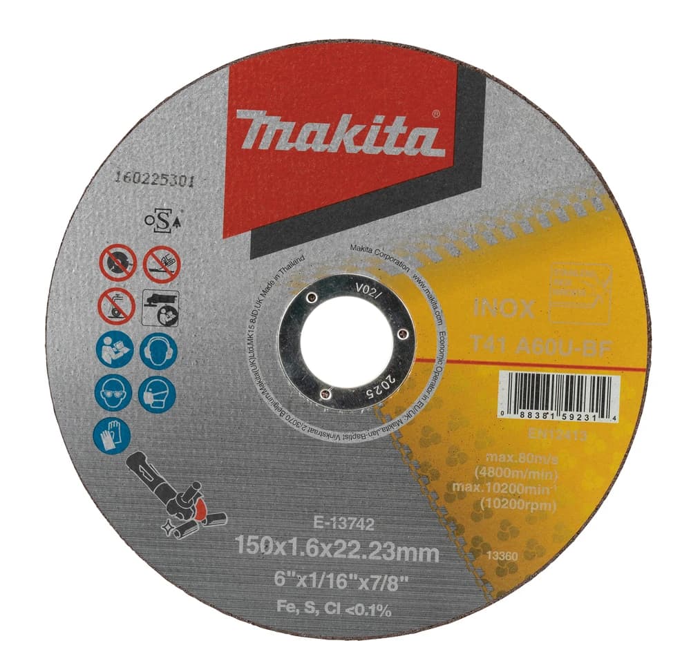 Makita 牧田 E-13742 薄切割砂輪片150X1.6X22.23MM
