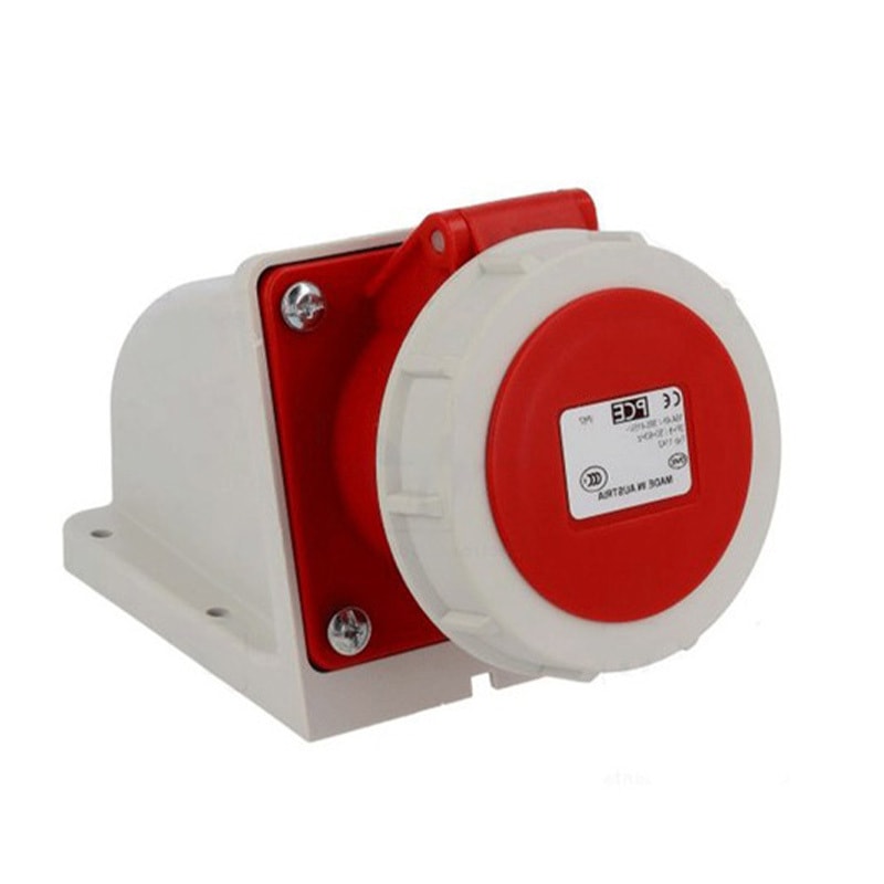 PCE 1242 工業防水掛牆插座 32A 400V 4針 IP67(三側面)