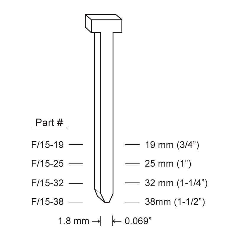 積高 F15 風動直釘(規格圖)