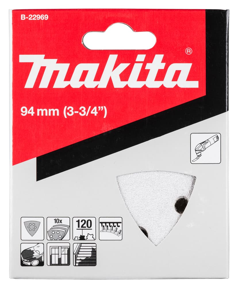 Makita 牧田 B-22969 三角砂紙120(白,10片)