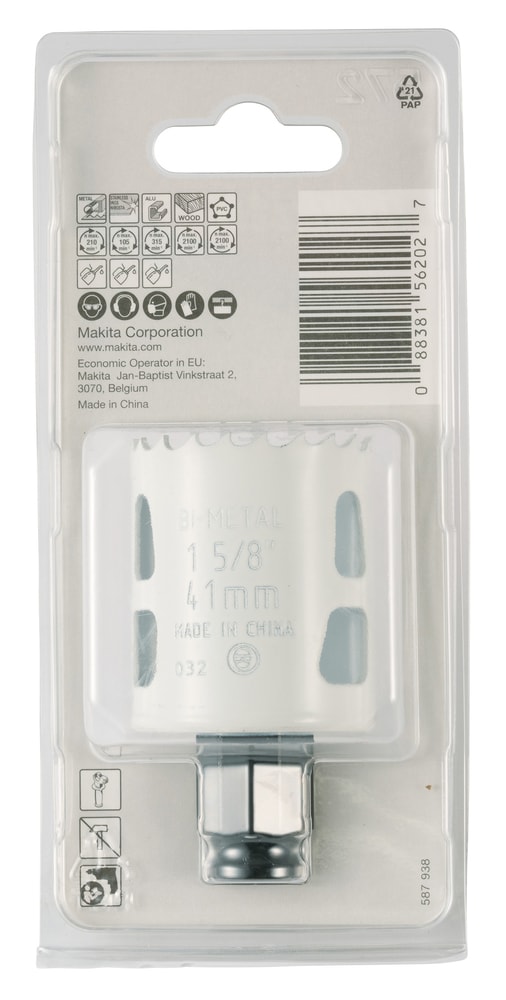 Makita E-03785 41mm BiM穿孔鋸(包裝背面)
