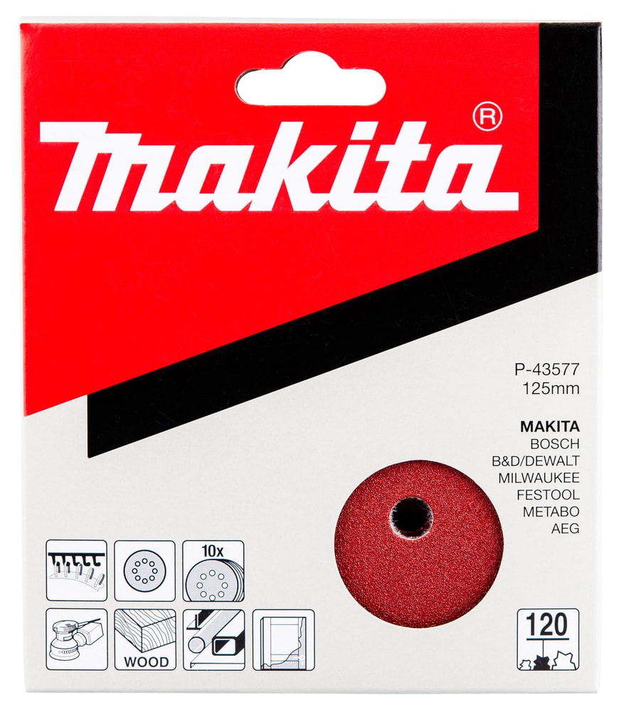 Makita P-43577 砂光碟 Φ125MM G120(包装)