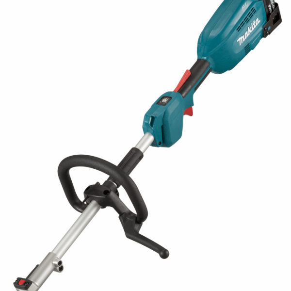 Makita 牧田 DUX18ZX1 18V 充電式多功能園林工具動力主機,可見馬達機殼、開關手柄及環形輔助扶手