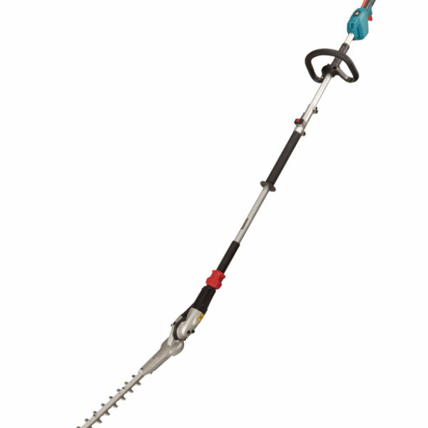 Makita 牧田 DUX18ZX1 動力主機接駁籬笆剪組件後的全機外觀(該組件需另行購買)