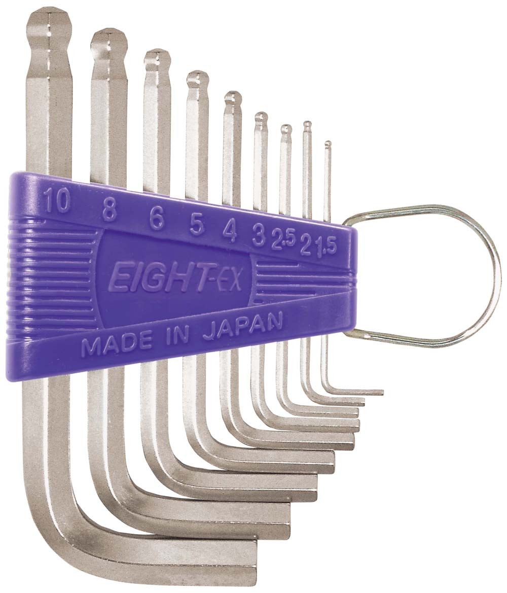 EIGHT 八牌 TS-9 公制白叻波頭匙套裝 9枝裝 1.5-10mm(正面)