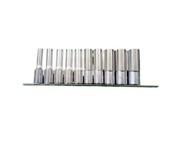 1/2" 10pcs Socket Set (Metric, 6pt)