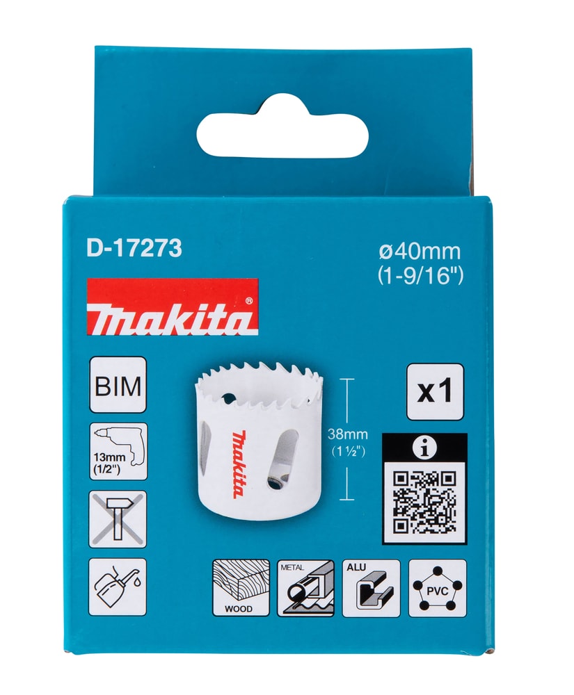 Makita D-17273 BiM穿孔鋸40MM(包裝)