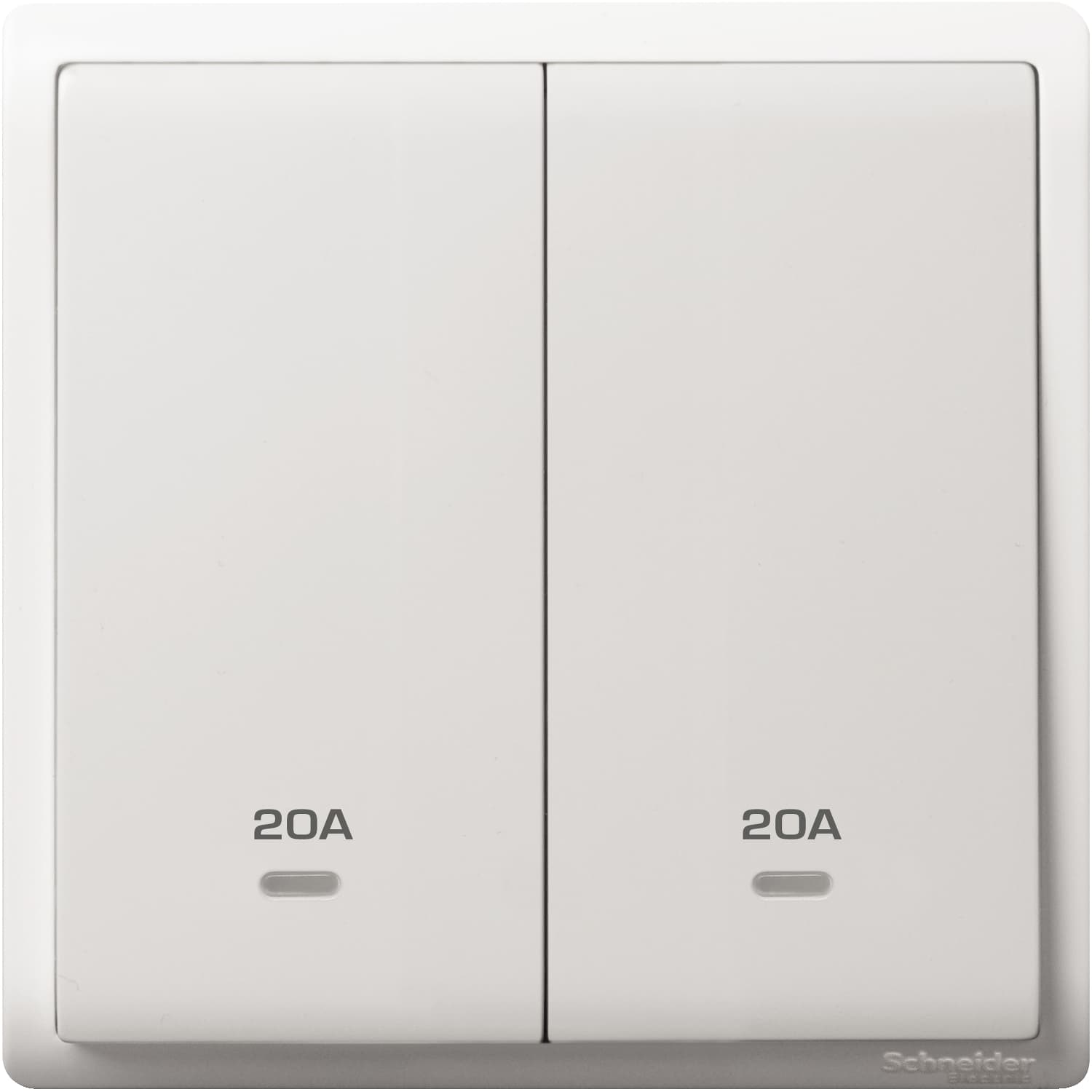Schneider 施耐德電氣 Pieno 丰尚 20A 兩位雙極開關掣連指示燈 E8232D20N_WE(白)香港行貨