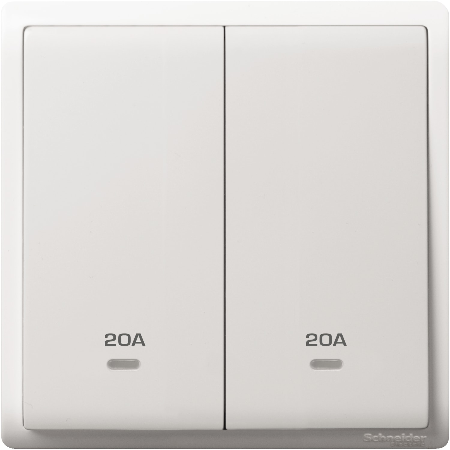 Schneider 施耐德 Pieno 丰尚 20A 兩位雙極開關掣連指示燈(白)E8232D20N_WE