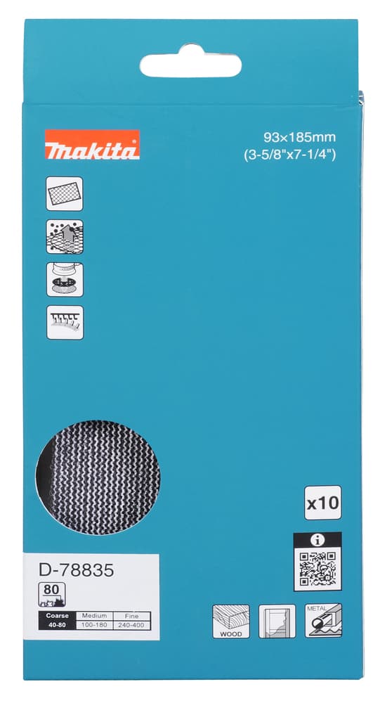 Makita 牧田 D-78835 網砂紙 93X185MM A80