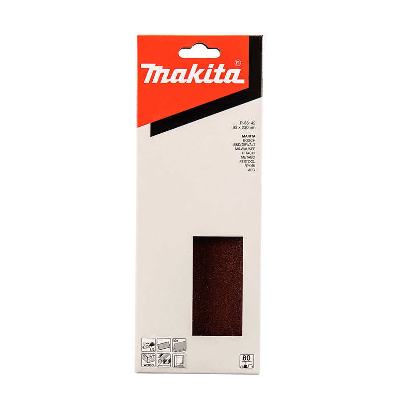 Makita P-36142 砂紙 93x230mm G80 包裝(正面)