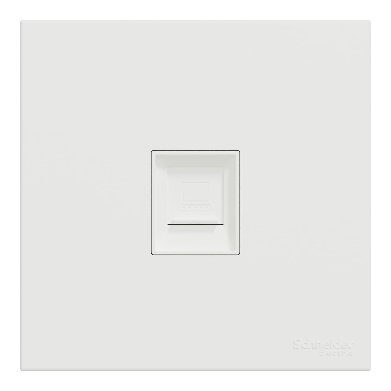 Schneider 施耐德電氣 AvatarOn C 奐然 單位RJ45 6類數據插座, Keystone面板備防塵活門 E8731RJS6_WE(搪瓷白)香港行貨