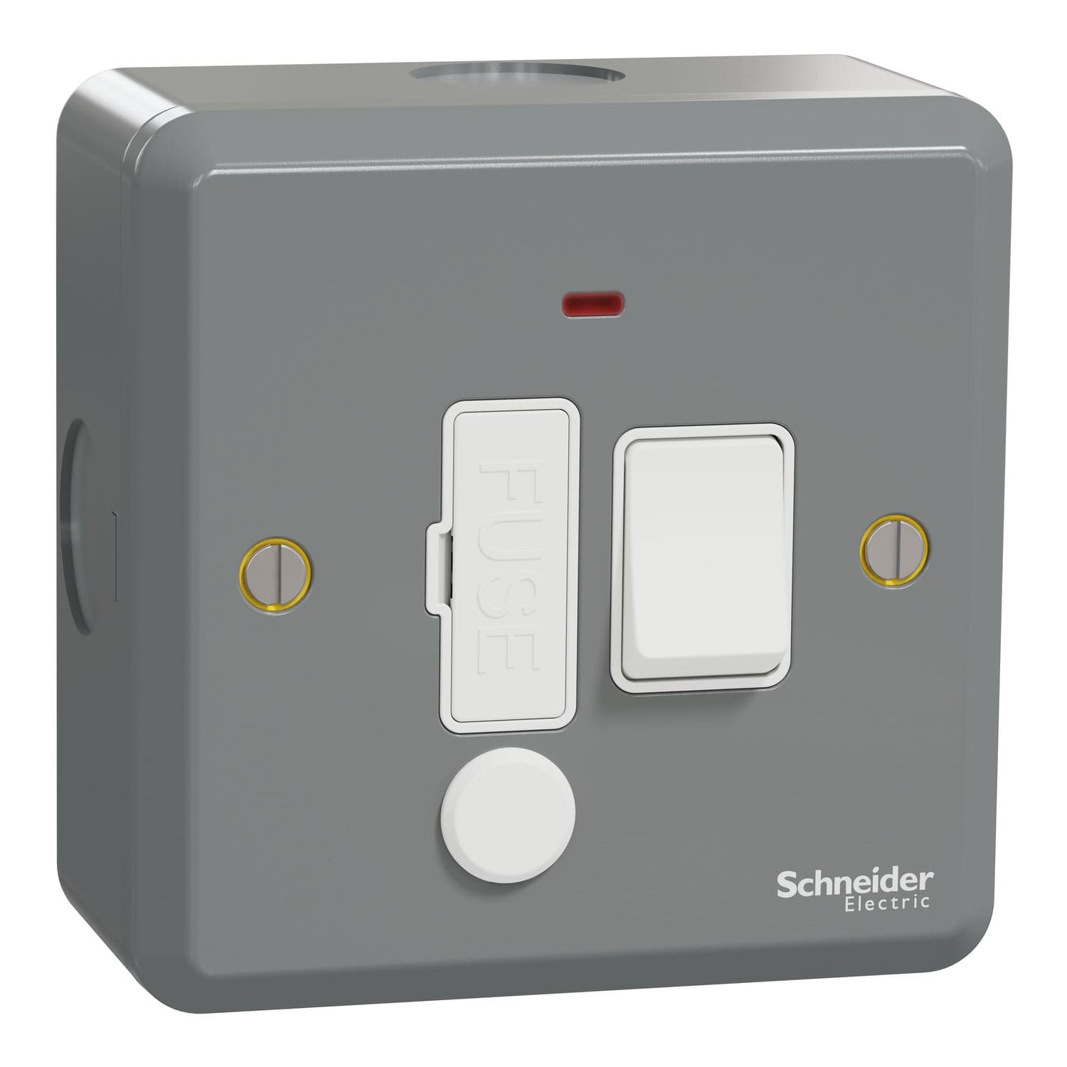 Schneider 施耐德電氣 E30 系列 ESM 防撞鋼面系列 ESMT30DFSGN 13A 保險菲士蘇連雙極開關掣及指示燈(灰色)