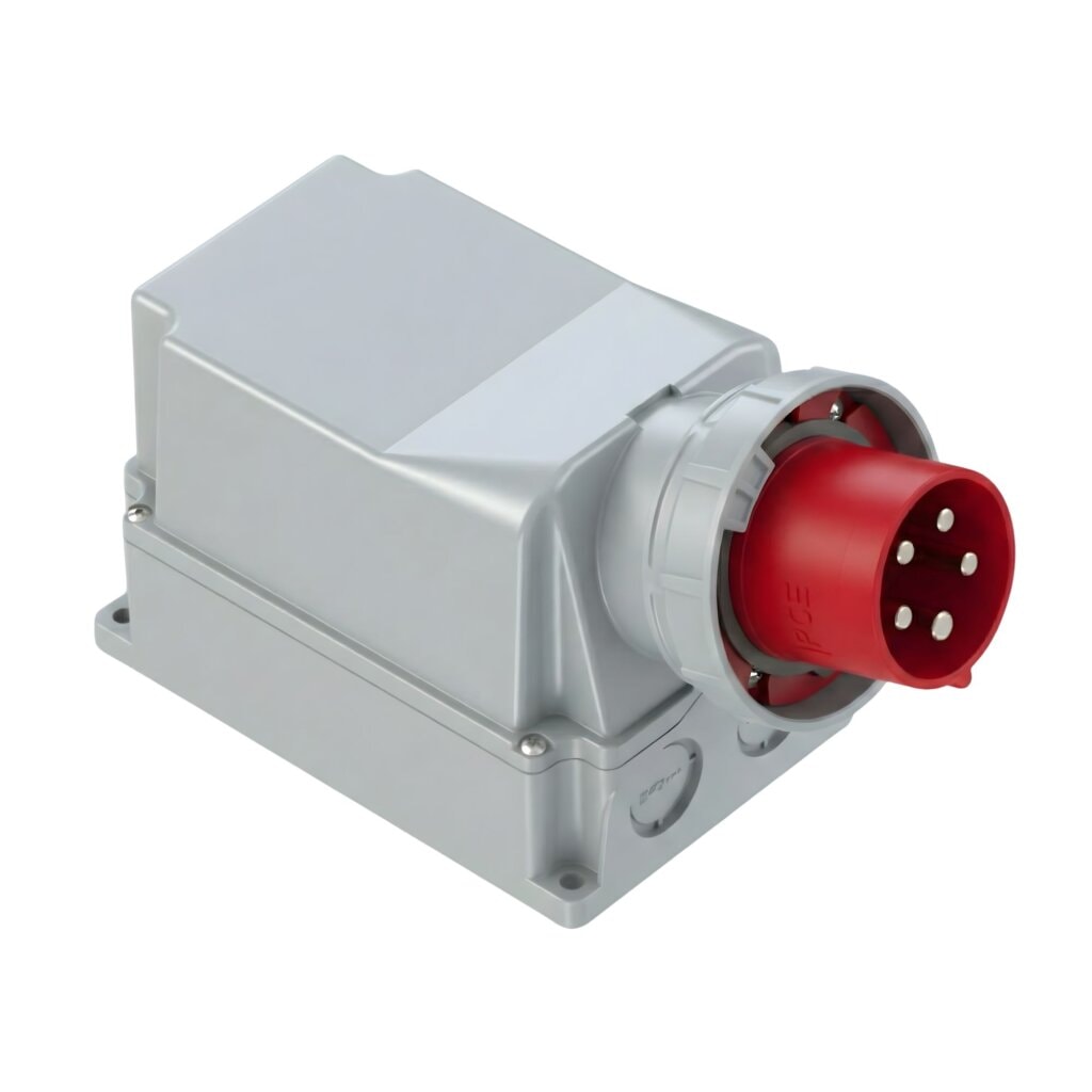 PCE 545 125A 380V 5針 工業防水直入牆盤面插座(斜角)