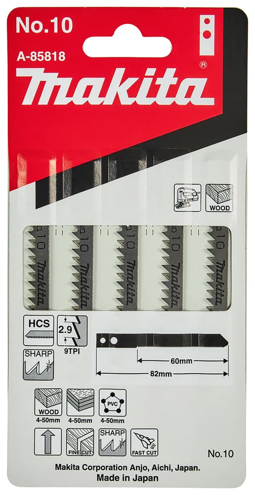 Makita 牧田 A-85818 曲線鋸片NO.10 (5片)
