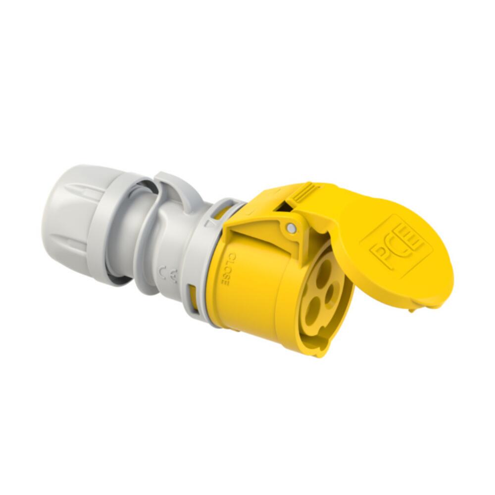 PCE 023-4 工業防水插頭 32A 110V 3針 IP44(蓋子打開)