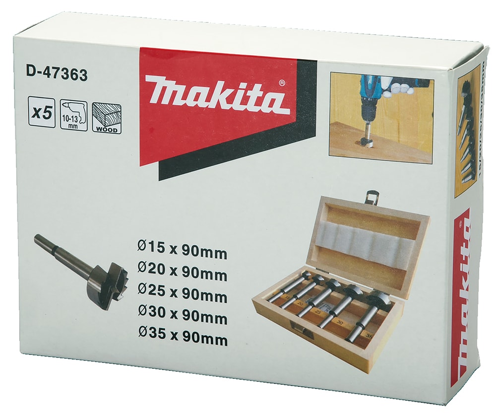 Makita D-47363 木工平底鑽頭套裝外盒(正面)