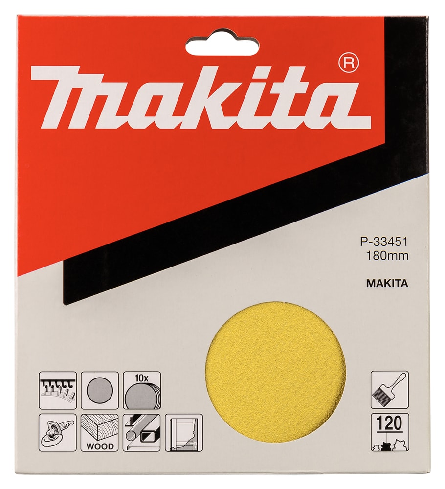 Makita P-33451 砂光碟 Φ180MM G120 包裝(正面)